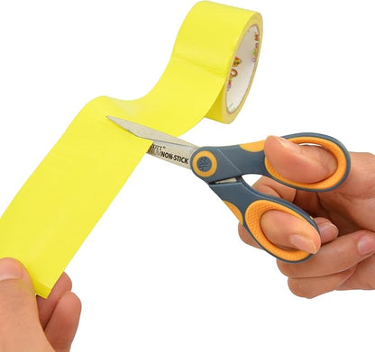 Westcott ‎14881 5-Inch Non-Stick Titanium Scissors For Office and Home, Yellow/Gray