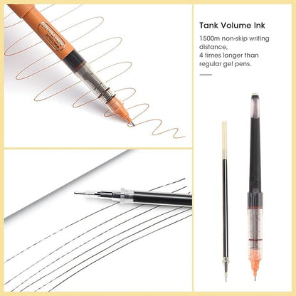 WRITECH Liquid Ink Rollerball, 0.5mm Extra Fine Point, Smooth Writing Quick Dry Roller Pens 8 Assorted Colors for Journaling, Drawing & Sketching (Vintage)