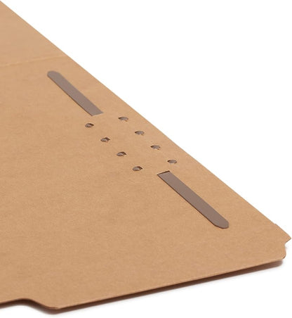 Smead Fastener File Folder, 1 Fastener, Reinforced 1/3-Cut Tab, Letter Size, Kraft, 50 per Box (14834)