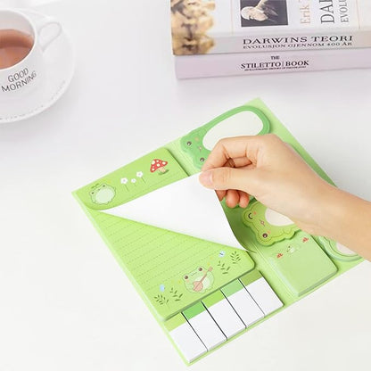 I Just Really Like Frogs Sticky Notes Set, 550 Sheets, Cute Cartoon Frogs Self-Stick Notes Pads Animal Divider Tabs Bundle Writing Memo Pads Back to School Office Supplies Small Gift