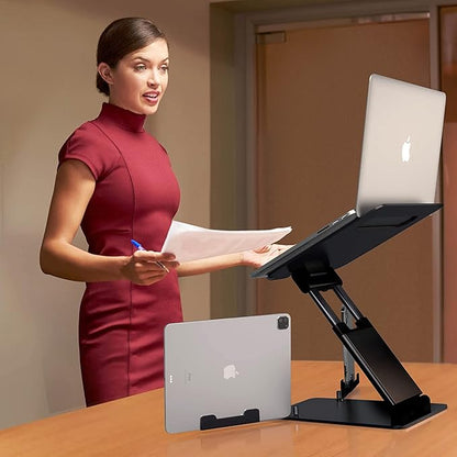 Lifelong Quad PRO Adjustable Laptop Stand, Portable and Ergonomic, Fits MacBook and Laptops 10-17 Inches, Lifts Up to 20 Inches, Ideal for Working from Home or Office