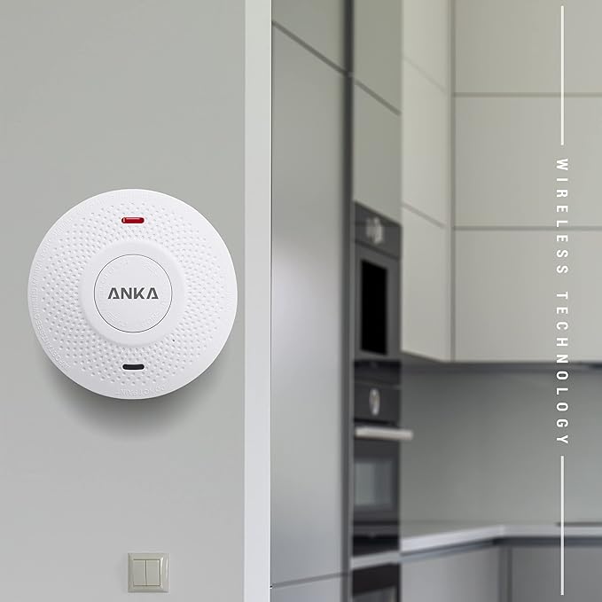 ANKA Smoke Alarms 10 Years Battery Dual Smoke Sensor Alarm with Voice Warning, 10 Year Lithium Battery Fire Alarm,Complies with UL 217 & UL 2034 Standards, Fire Alarms Detector