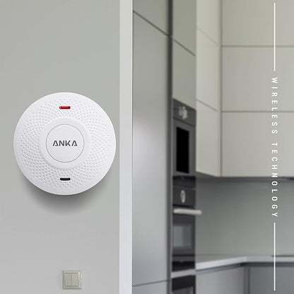 ANKA Smoke Alarms 10 Years Battery Dual Smoke Sensor Alarm with Voice Warning, 10 Year Lithium Battery Fire Alarm,Complies with UL 217 & UL 2034 Standards, Fire Alarms Detector