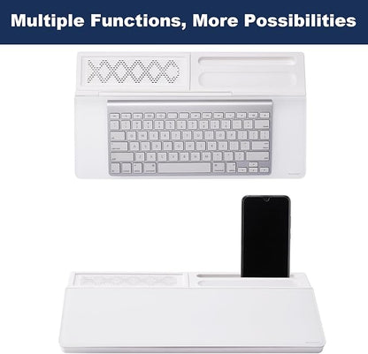 Small Glass Desktop Whiteboard Dry-Erase-Board - Computer Keyboard Stand White Board Surface Pad with Aromatherapy, Desk Organizers with Accessories for Office, Home, School Supplies
