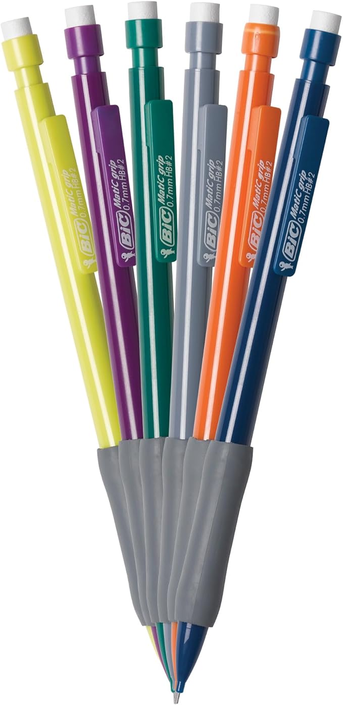 BIC Xtra Comfort Mechanical Pencils, Medium Point (0.7mm), Soft Grip For Comfort and Added Control, 12-Count Pack