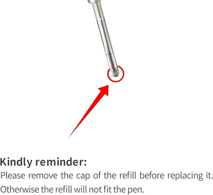 Blue Ink Refills (6pcs), Replaceable Ballpoint Pens Refills, 1mm Medium Tip - Blue