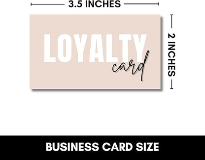 Beauty Business Loyalty Card, 10-Punch Reward System, Business Card size, 55 cards, full color high gloss front and back, UV coated, Modern design, create your own reward (Tan)