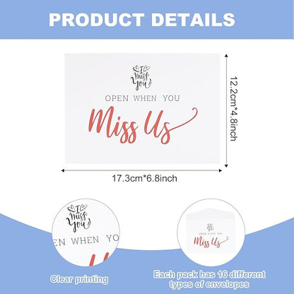 Open When Envelopes for College Student, 16Pcs Open When Letters Kit Envelopes, Away From Home College Gifts, Long Distance Relationship Present, Open When Cards for Daughter Son Boyfriend Girlfriend