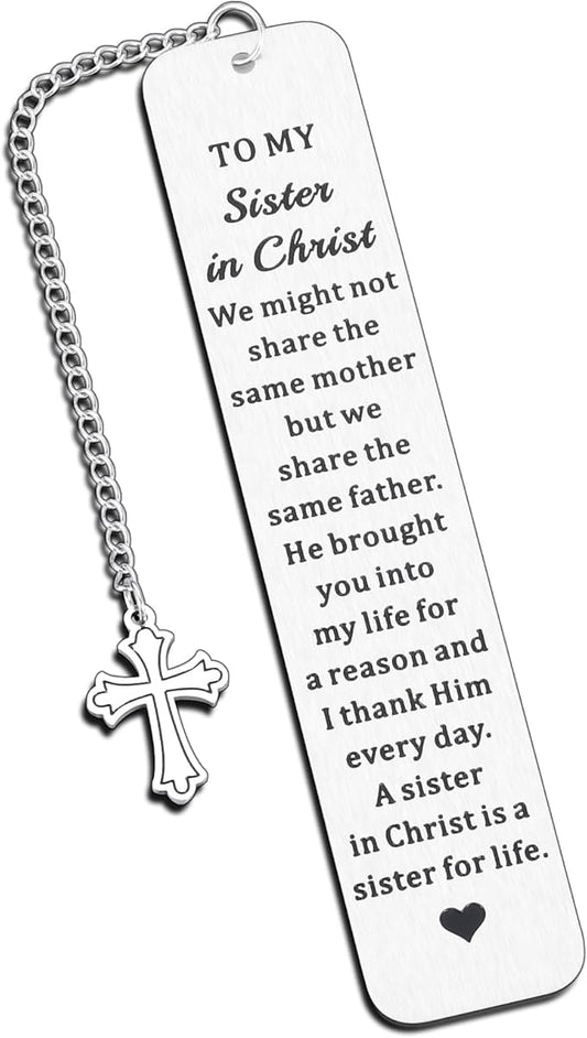 Sister Gifts from Sisters in Christ Gift for Women Christmas Stocking Stuffers for Teen Girls White Elephant Gifts Christian Gift for Women Sister in Law Birthday Baptism Gift for Girl Catholic Easter