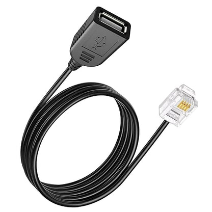 RJ116p4c Male to USB Female, RJ11 to USB Modem Adapter, Used for Telephone Interface Testing Connectors, Telephone Communication, Fax Machines, Modem Adapters (RJ11 to USB 100cm)