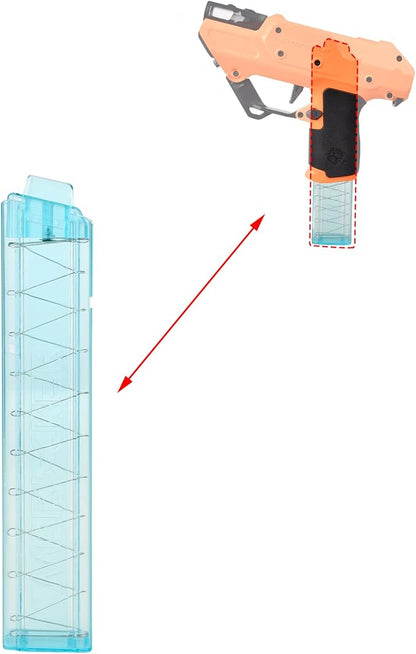WORKER 15 Round Mini Slanted Talon Mag Quick Reload Clid Compatible Nightingale Blaster Only (Not Compatible with 18 Slanted Talon Mag) Blue Transparent