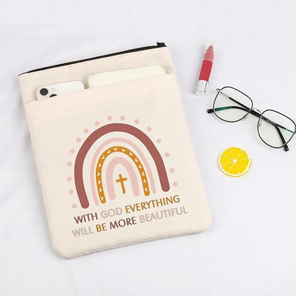 ENSIANTH Christian Gift Faith Gift with God Everything Will be More Beautiful Book Sleeve First Communion Gift Religious Gifts (god Beautiful BS)