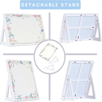 Desktop Whiteboard with Pre-Set Designs, Small White Board Dry Erase for Desk, Mini Dry Erase Board 8.5" x 6", Compact Desktop Whiteboard for Kids(Mail)