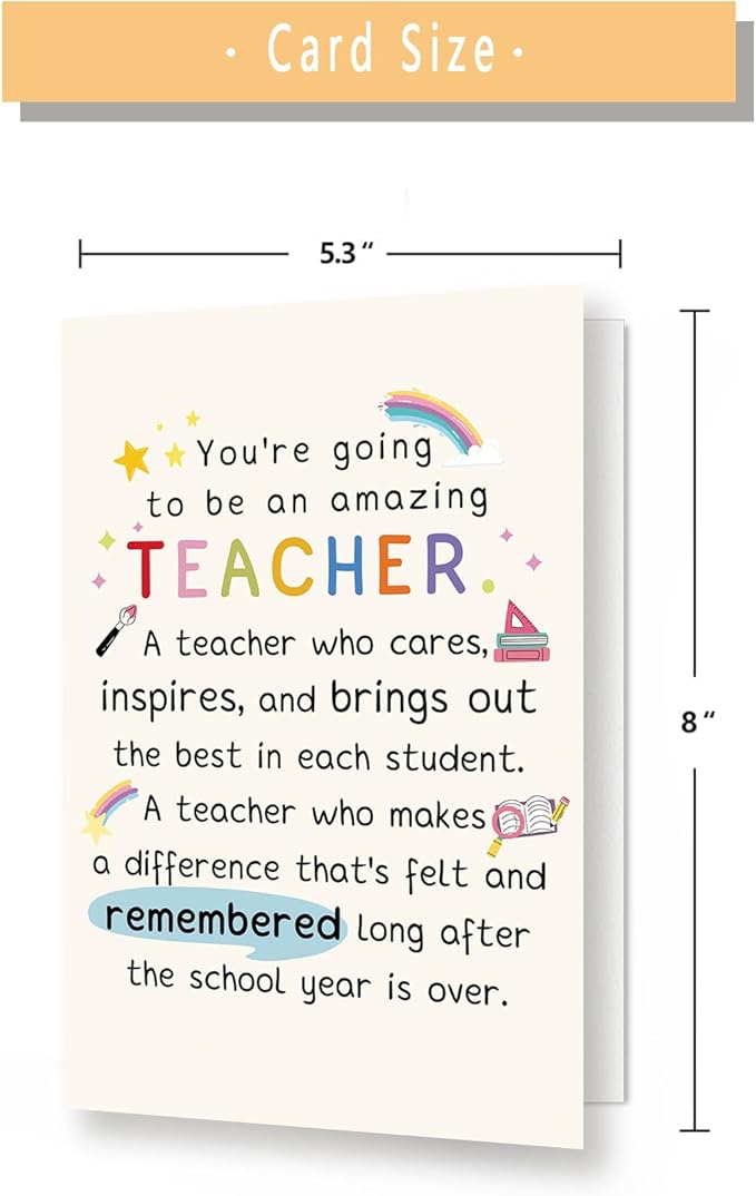 Best Teacher Graduation Gifts for Women Men, Funny New Teacher Card, First Year Gifts for Education Major