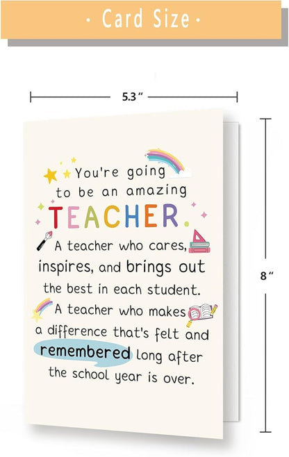 Best Teacher Graduation Gifts for Women Men, Funny New Teacher Card, First Year Gifts for Education Major