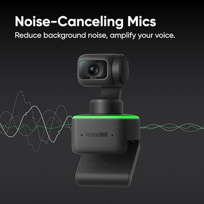 Insta360 Link - PTZ 4K Webcam with 1/2" Sensor, AI Tracking, Gesture Control, HDR, Noise-Canceling Microphones, Specialized Modes, Webcam for Laptop, Live Streaming, Zoom Certified