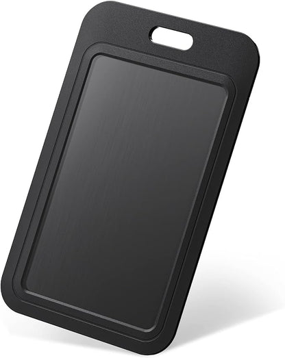 Uniclife 1 Pack Sliding ID Badge Holder Hard Black Vertical Plastic Card Case Protector Pouch with Clear Window for Office School ID Credit Cards Proximity Key Cards Driver’s Licenses and Passes