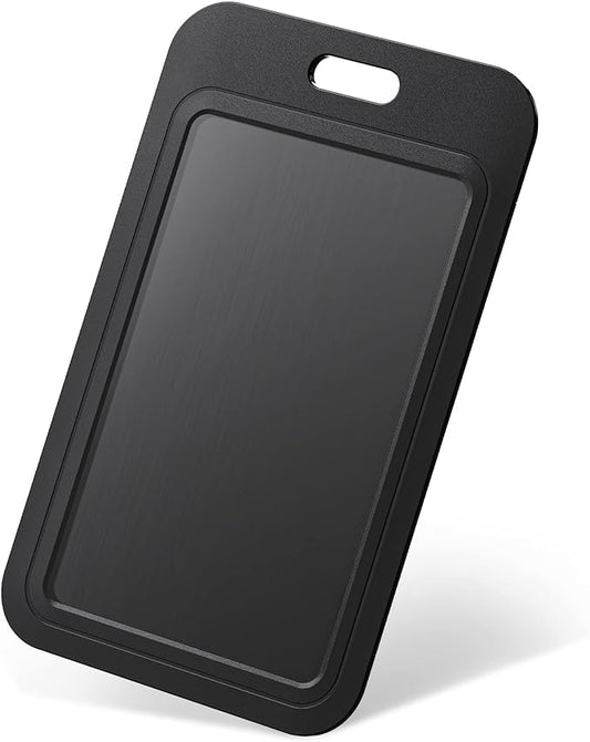 Uniclife 1 Pack Sliding ID Badge Holder Hard Black Vertical Plastic Card Case Protector Pouch with Clear Window for Office School ID Credit Cards Proximity Key Cards Driver’s Licenses and Passes