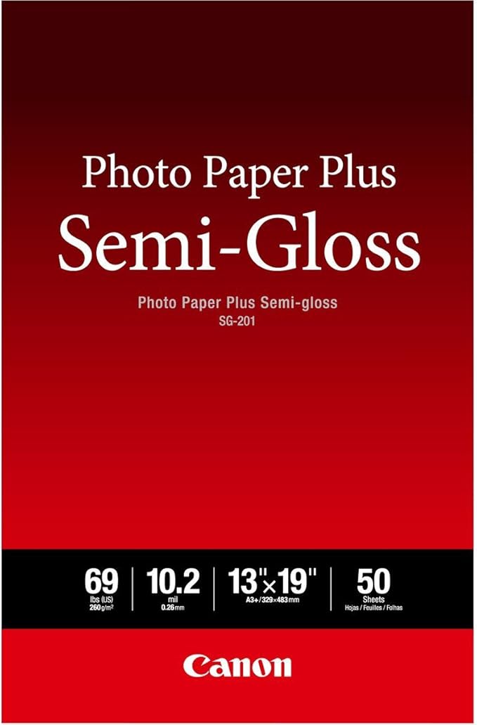 Canon SG-201 13X19(50) Photo Paper Plus Semi-Gloss 13" x 19" (50 Sheets) (SG-201 13X19)