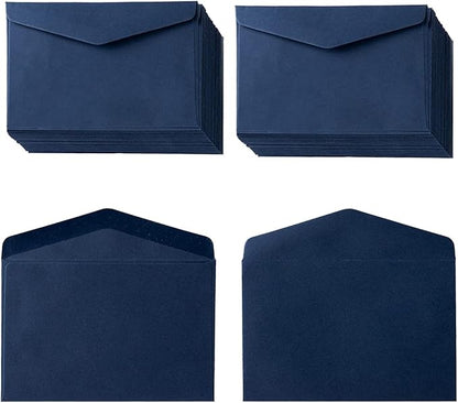 120 Pack Mini Envelopes Small Envelopes Self-Adhesive Kraft Paper Tiny Pockets for Business Cards Christmas Holiday Small Gift Cards Invitations Cards(4.13"×2.76") (Navy Blue)