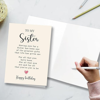 Funny Birthday Card for My Sister, Sister Is The Best Gift In My Life, Birthday Card for Sister, Universal Birthday Wishes, Timeless Family Message, Suitable for All Occasions