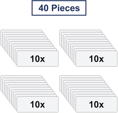 Dry Erase Magnetic Labels 3.1x1.2 Inch White, Reusable Magnetic Dry Erase Labels for Whiteboards，Pack of 40