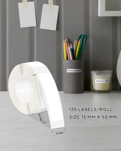 iEager Label Maker Tape, 15mm x 50mm, White Sticker Thermal Paper, Household Storage Labels, Self-Adhesive Label Tape, Set of 3