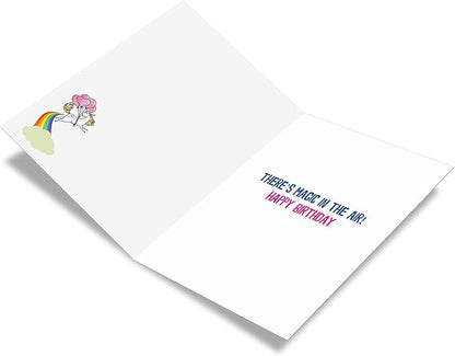 NobleWorks - Funny Happy Birthday Card with Envelope - Colorful Humor Card, Greeting Note - Unicorns and Rainbows C6892BDG