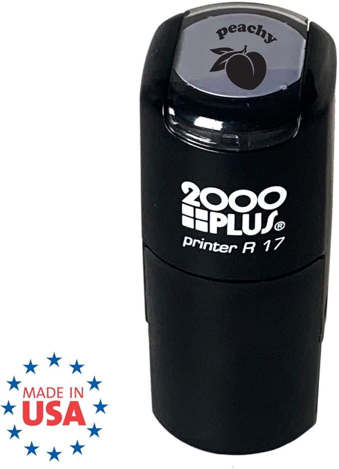 Peachy Stamp / 2000 Plus Self Inking Teacher Reward Stamper/Black Imprint Peach Fruit School Planner Worksheet Homework Test Stamp