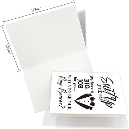 Ring Bearer Proposal Card, Will You Be Our Ring Bearer Card, Ring Bearer Request Card with Matching Envelopes.