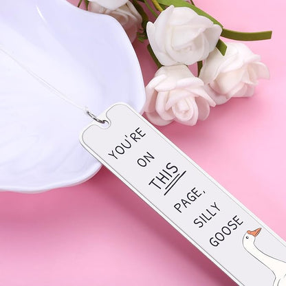 Funny Bookmarks, Cute Book Marks for Reading, Cute Silly Goose for Teen Girls Boys, Back to School Supplies Book Accessories Birthday Christmas