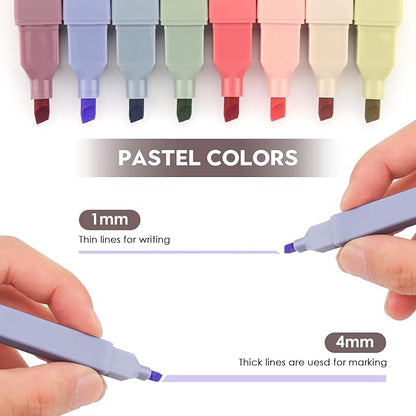 YISAN Highlighters Assorted Colors No Bleed,Book Highlighters Bible Pens,Soft Tip for Journal,Aesthetic,Vintage,70931