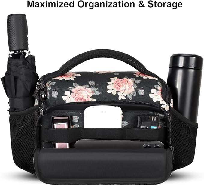 DOMISO Camera Bag Case Waterproof Anti-shock Shoulder Bag, Flower