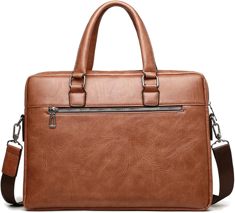 Hebetag Small Leather Sling Shoulder Bag Messenger Pack for Men Women Outdoor Travel Business