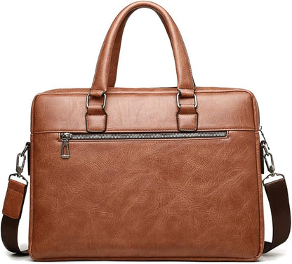 Hebetag Small Leather Sling Shoulder Bag Messenger Pack for Men Women Outdoor Travel Business