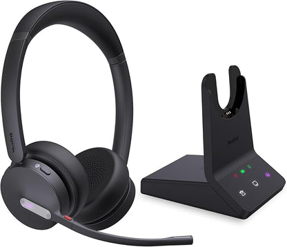 Yealink WH64 Dual Teams DECT & Bluetooth Wireless Headset, 606ft Range, Microsoft Certified, On Ear Work Wired Headphone with 3X Noise Cancelling Mic, 32 Talk Time, Office Desk IP Phone, PC,Computer