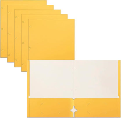 Better Office Products Two Pocket Portfolio Folders, 50-Pack, Yellow, Letter Size Paper Folders, 50 Pieces, Yellow