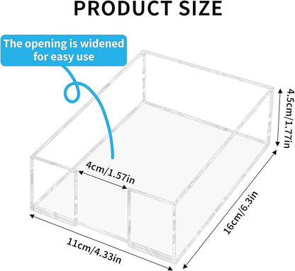 Acrylic Sticky Note Holder - 4 x 6 Inch Post It Note Holder, Crystal Clear Sticky Note Dispenser for Dorm Room Home and Office Acrylic Desk Organizer