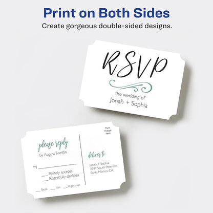 Avery Postcards with Scalloped Corners and Sure Feed Technology, 3.5" x 5", Matte White, 100 Cards Total, Laser/Inkjet Printable Cards (5626)