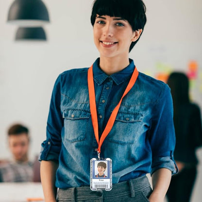 LIUGX Badge Holder, ID Card Holder with Metal Clip - Durable Polycarbonate (Holds 1 to 4 Cards), Portable Wallet for Office, Laborer, Police, Work, White