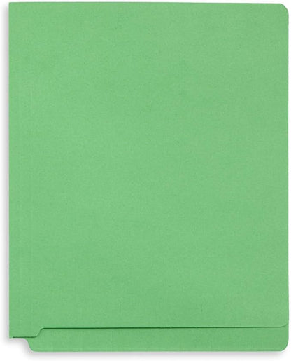 50 Green End Tab Fastener File Folders - Reinforced Straight Cut Tab - Durable 2 Prongs Designed to Organize Standard Medical Files, Receipts, Office Reports, and More - Letter Size, Green, 50 Pack