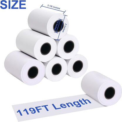Thermal Paper 3 1/8 x 119ft Pos Receipt Paper, 50 Rolls Cash Register Roll TM-T88 T-20 T-90 SRP-350 370