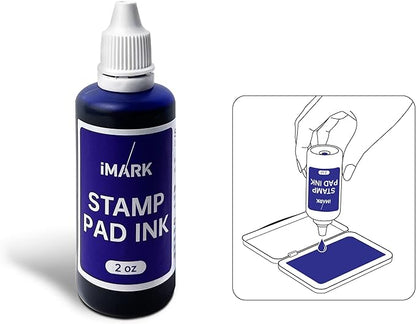 iMARK Premium Refill Ink for Self-Inking Stamps, Daters and Stamp Pads (2 oz, Blue)