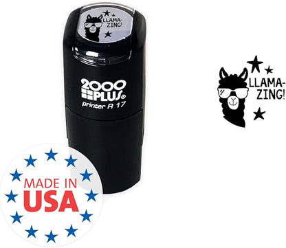 Llama Stamp / 2000 Plus Self Inking Teacher Cute Animal Reward Stamper / 9/16" Small Black Llama-zing Imprint Planner Worksheet Stamp
