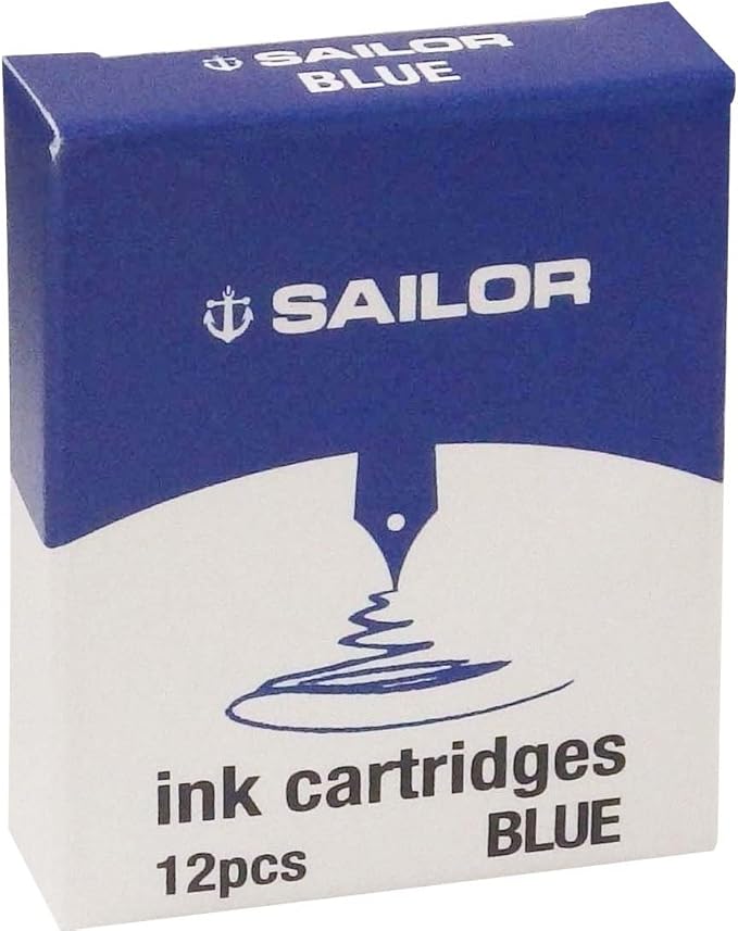 Sailor Refills Jentle Blue 12-Pack Fountain Pen Cartridge - 13-0402-140
