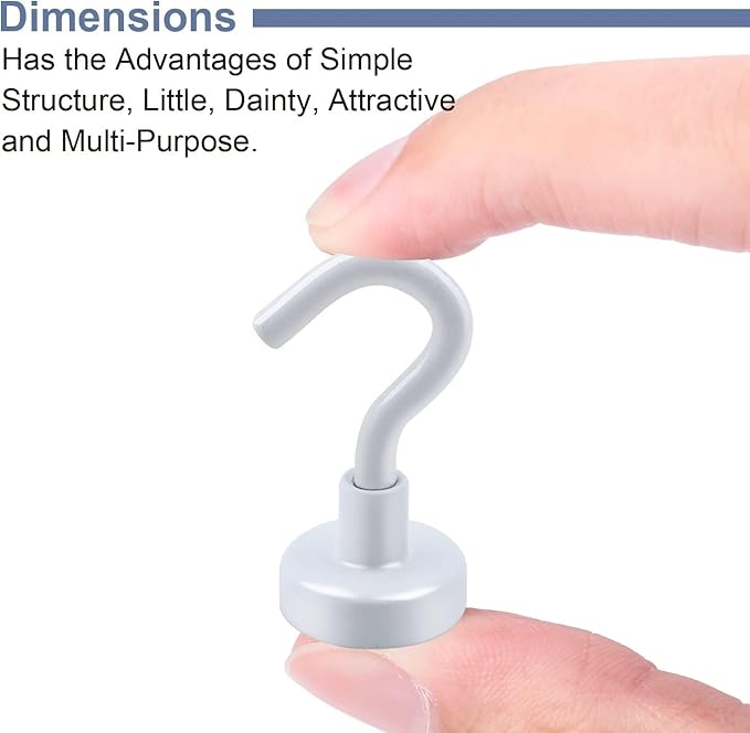 DIYMAG Magnetic Hooks, 30Lbs Strong Heavy Duty Cruise Magnet S-Hooks for Classroom, Fridge, Hanging, Cabins, Grill, Kitchen, Garage, Workplace and Office etc, (20 Pack-White)