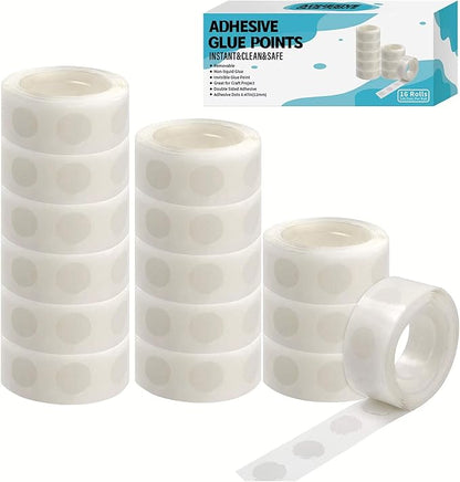 1600pcs Glue Point Clear Balloon Glue Removable Adhesive Dots Double Sided Dots of Glue Tape for Balloons Craft Glue Points Dots Sticky Dots or Wedding Decoration
