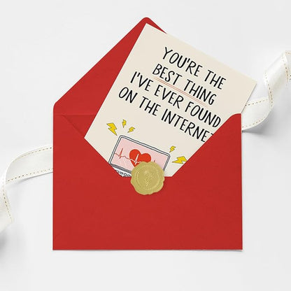 Funny Valentines Day Card for Husband,Boyfriend,men,Him,Internet Dating Birthday Card Gift, Happy Anniversary Decorations