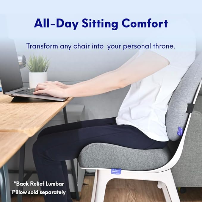 Cushion Lab Patented Pressure Relief Seat Cushion for Long Sitting Hours on Office/Home Chair, Car, Wheelchair - Extra-Dense Memory Foam for Hip, Tailbone, Coccyx, Sciatica - Wellness Green