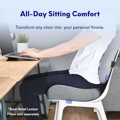 Cushion Lab Patented Pressure Relief Seat Cushion for Long Sitting Hours on Office/Home Chair, Car, Wheelchair - Extra-Dense Memory Foam for Hip, Tailbone, Coccyx, Sciatica - Wellness Green